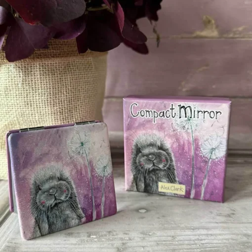 Alex Clark Vegan Leather Compact Mirror - Misty