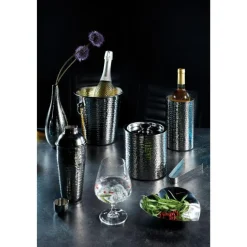 Barcraft Cobbler Cocktail Shaker - Hammered Steel