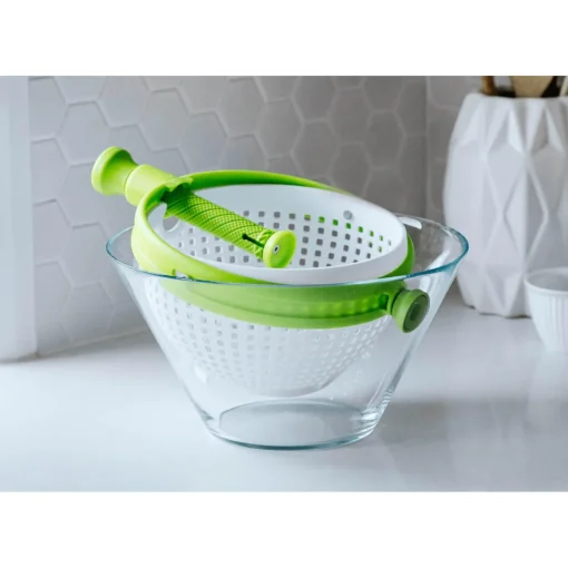 Dreamfarm Spina Colander & Salad Spinner - Green & White