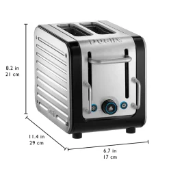 Dualit Architect 26505 2 Slot Toaster - Black & Brushed Stainless Steel