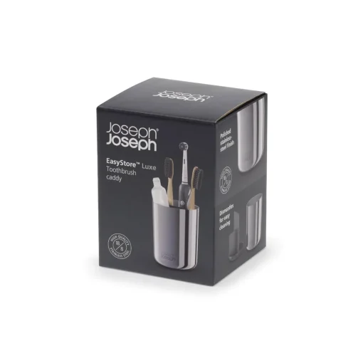 Joseph Joseph EasyStore Luxe Stainless Steel Small Toothbrush Caddy