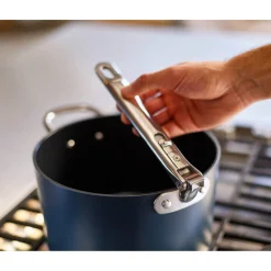 Joseph Joseph Space Folding Handle 4-Piece Saucepan & Frying Pan Set - Midnight Blue
