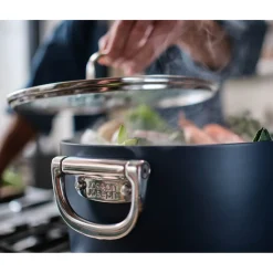 Joseph Joseph Space Folding Handle 4-Piece Saucepan & Frying Pan Set - Midnight Blue
