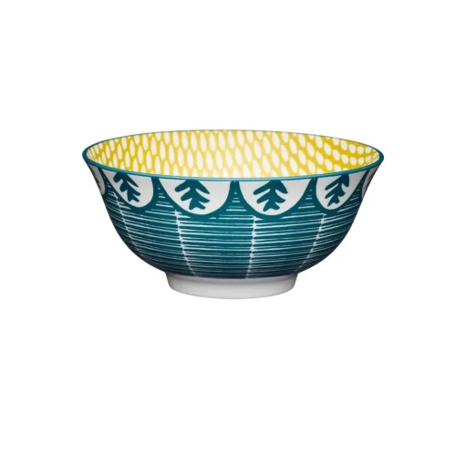 Kitchencraft Stoneware Bowl - Leafy Green
