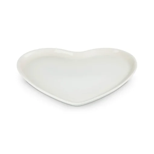 Le Creuset 32cm Heart Stoneware Serving Platter - Meringue