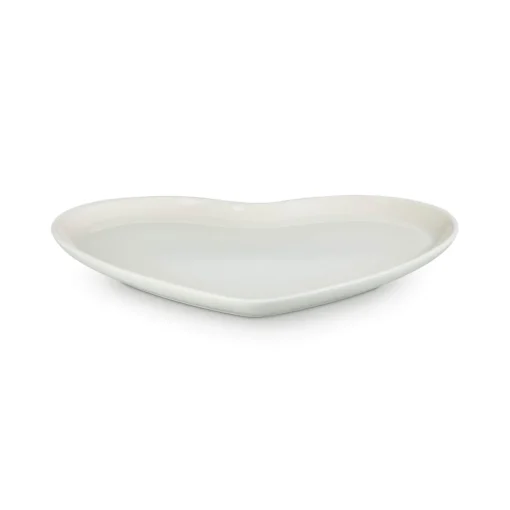 Le Creuset 32cm Heart Stoneware Serving Platter - Meringue