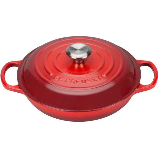 Le Creuset Signature Cast Iron 26cm Shallow Casserole - Cerise