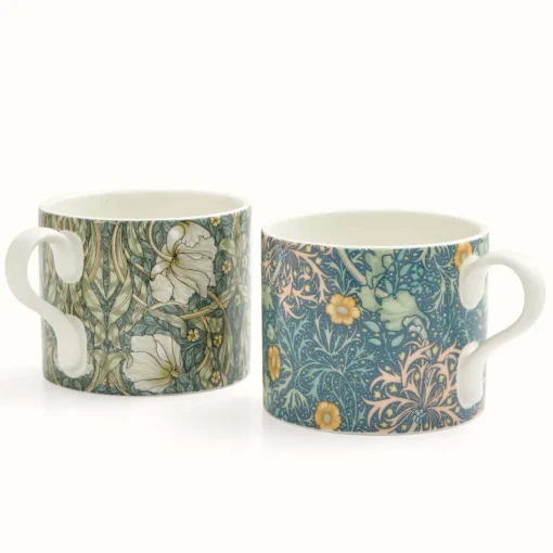 Morris & Co 2 Piece 340ml Porcelain Mug Set - Seaweed & Pimpernel