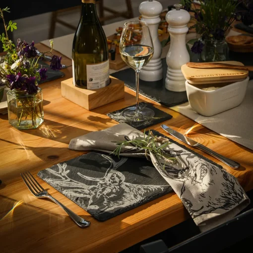 Selbrae House Set of 4 Linen Napkins - Stag