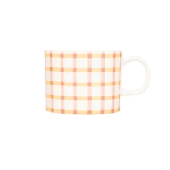 Siip Gingham Short China 300ml Mug - Pink