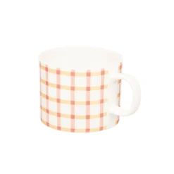 Siip Gingham Short China 300ml Mug - Pink