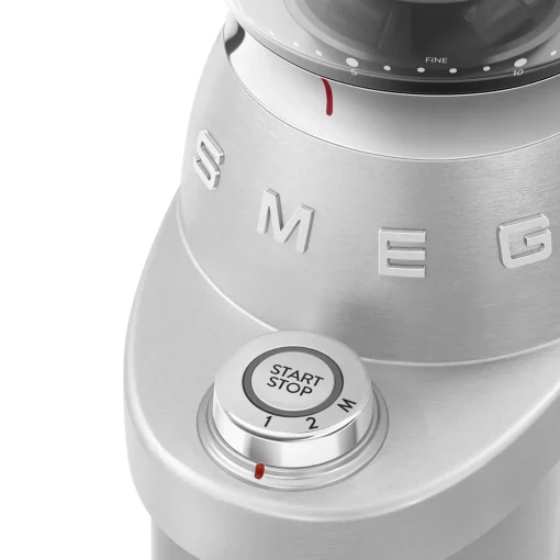 Smeg EMC02BLMUK Mini Pro Espresso Matte Black Coffee Machine & CGF02SSUK Mini Pro Stainless Steel Coffee Grinder