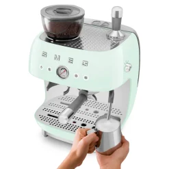 Smeg 50s Style Retro EGF03 Bean-to-Cup Espresso Coffee Machine - Pastel Green
