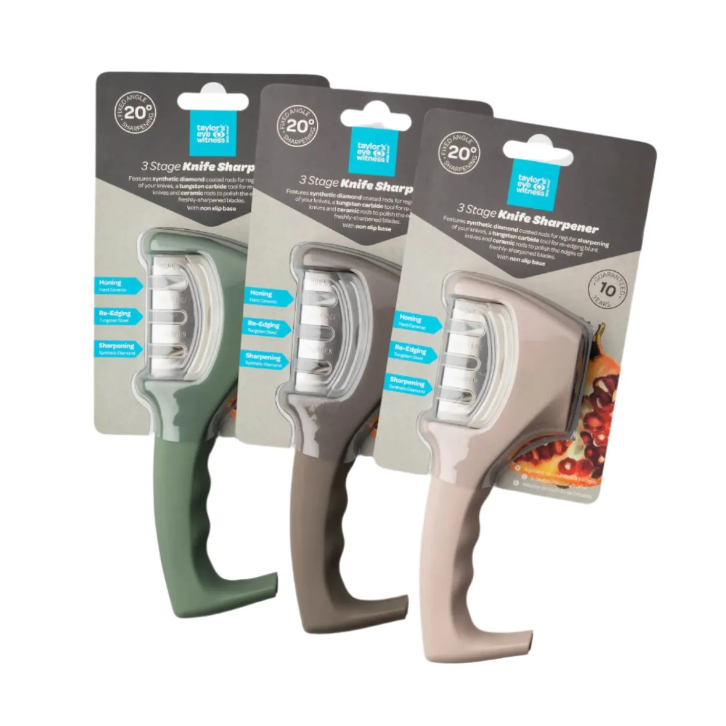 Taylor's Eye Witness 3 Stage Counter Top Knife Sharpener - Assorted