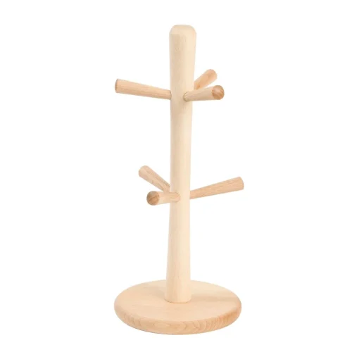 T&G Woodware Beech 6 Peg Mug Tree - Natural