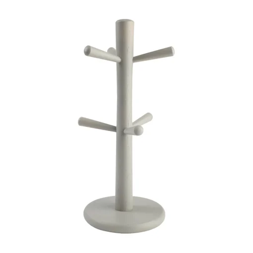 T&G Woodware Hevea 6 Peg Mug Tree - Grey
