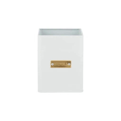 Typhoon Square Utensil Pot - Otto White