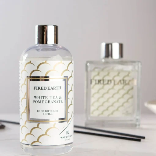 Wax Lyrical Fired Earth Reed Diffuser 200ml Refill - White Tea & Pomegranate