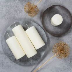 Wax Lyrical Unfragranced Ivory Pillar Candle - 5cm x 8cm