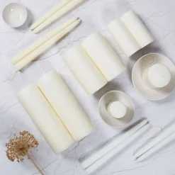 Wax Lyrical Unfragranced Ivory Pillar Candle - 5cm x 8cm
