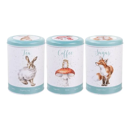 Wrendale Designs by Hannah Dale 3 Piece Tin Canister Set - The Country Set