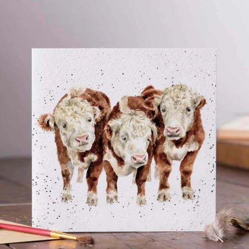 Wrendale Designs by Hannah Dale Card - Paddy, Percy & Pedro - Cows