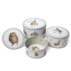 Wrendale Designs by Hannah Dale 3 Piece Cake Tin Nest - Hare, Duck & Owl