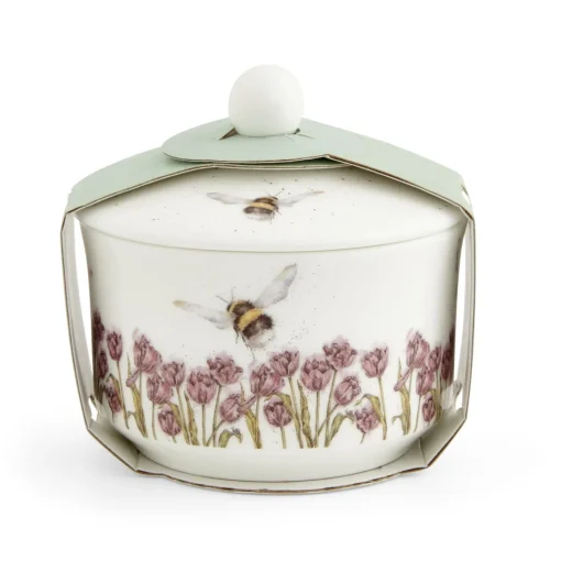 Wrendale Designs by Hannah Dale Fine China Covered Sugar Pot - Flight of the Bumblebee
