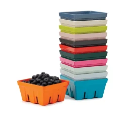 Zeal 12cm Melamine Berry Box & Colander - Neon Orange